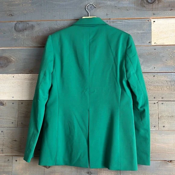 Zara Wool Blend Straight Cut Green Blazer 3 Button - Picture 9 of 15